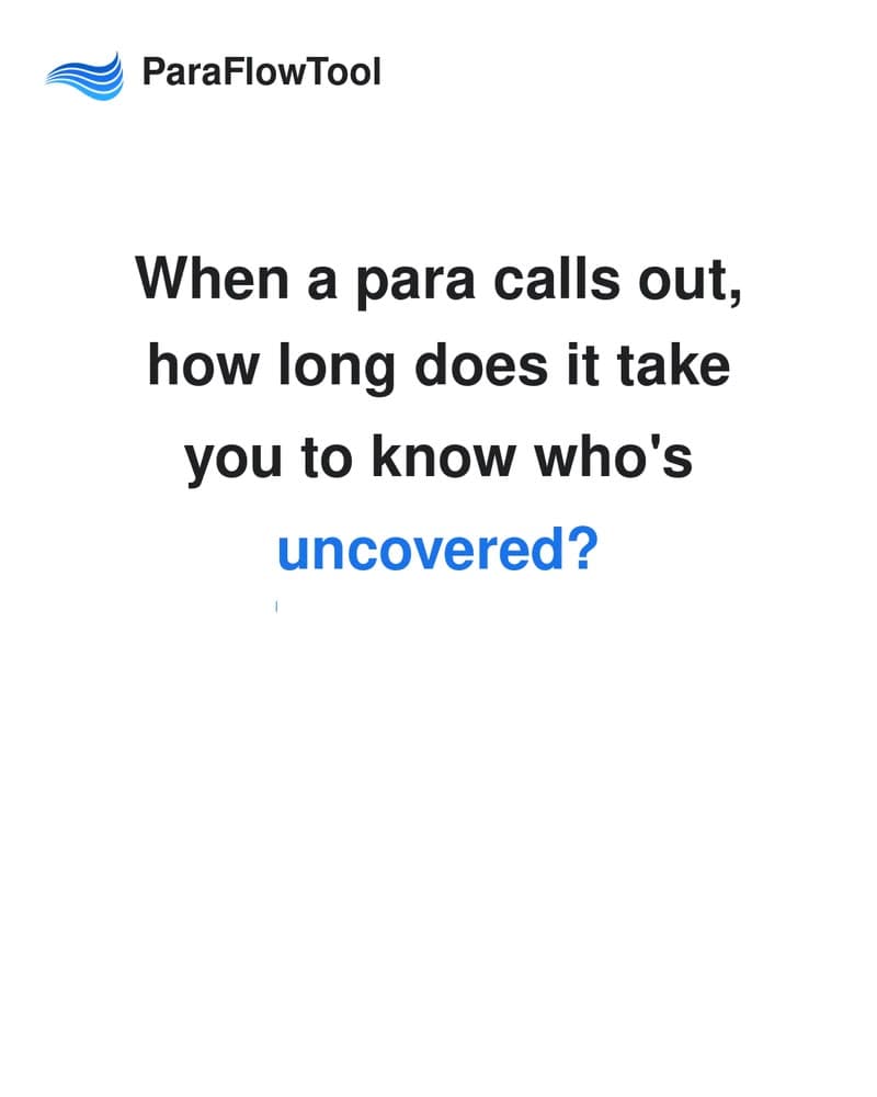 When a para calls out, how long does it take you to know who's uncovered?
